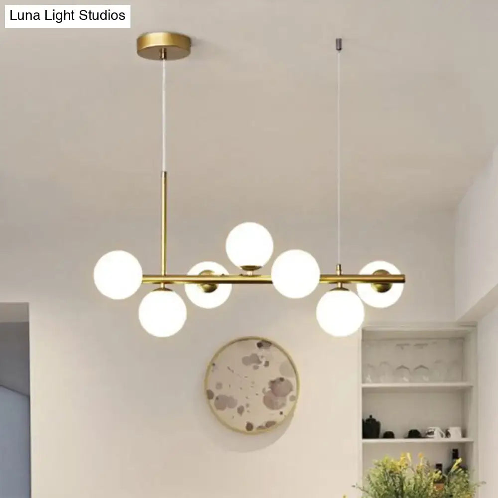Postmodern smoke grey glass globe chandelier dining room light