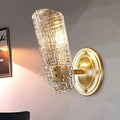 Prism textured glass gold wall light for corridor