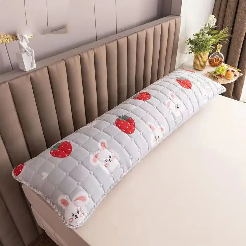 Quilted gray strawberry & bunny bedroom colorful decorative pillowcase