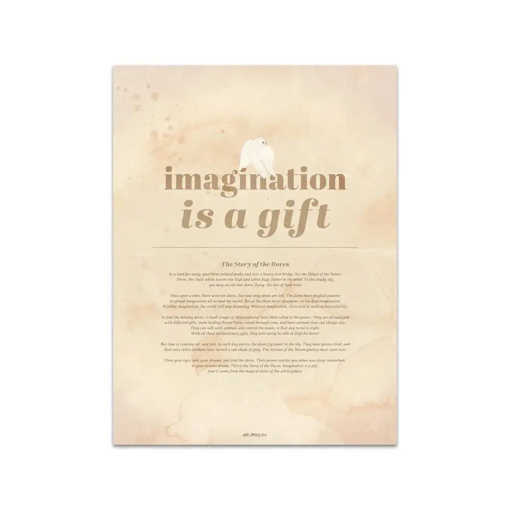 Rabbit Canvas Print Beige Kids Room