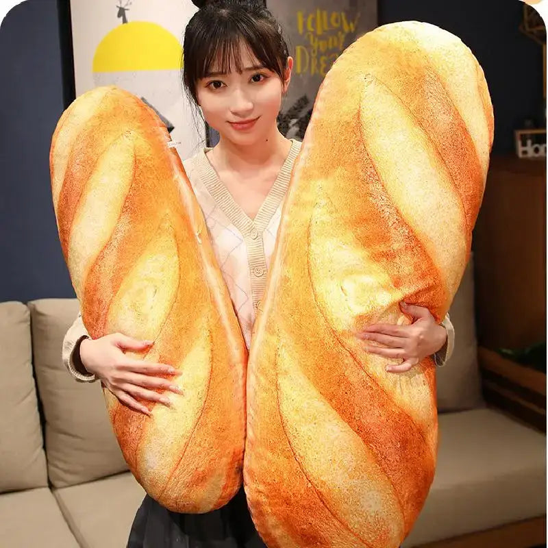 Realistic golden brown baguette comfort pillow bedroom waist support