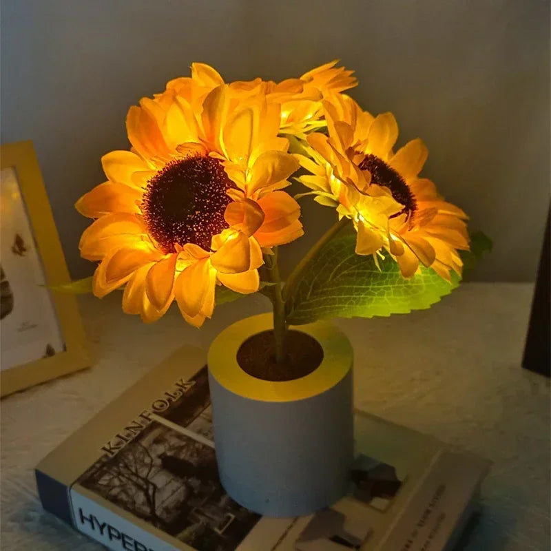 DecorBites™ Rechargeable Sunflower LED Night Light for Bedroom