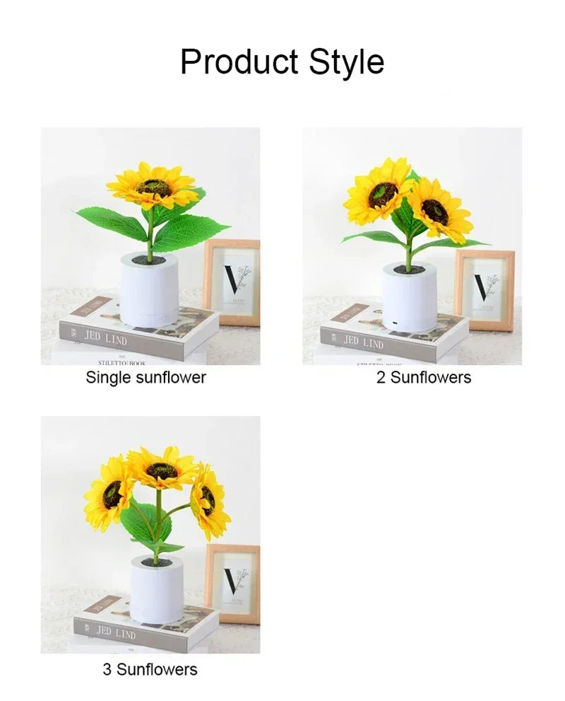 DecorBites™ Rechargeable Sunflower LED Night Light for Bedroom