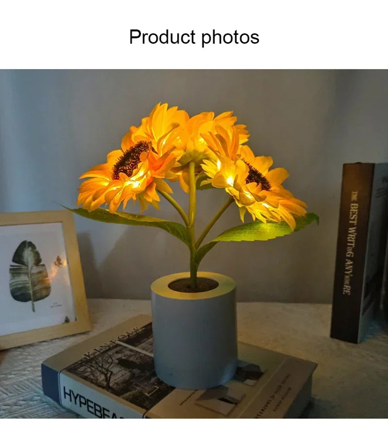 DecorBites™ Rechargeable Sunflower LED Night Light for Bedroom
