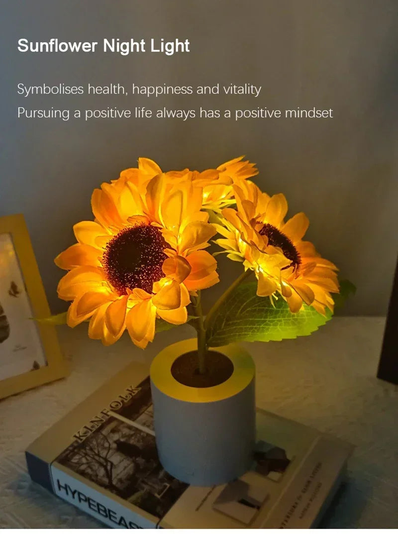 DecorBites™ Rechargeable Sunflower LED Night Light for Bedroom