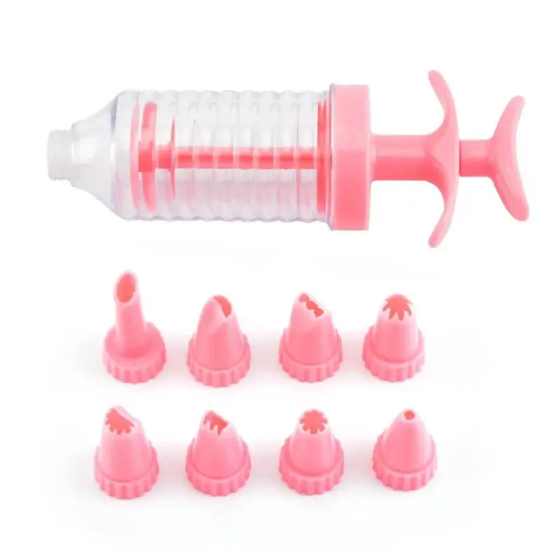 Red and clear cookie cream cake press kitchen decorating kit