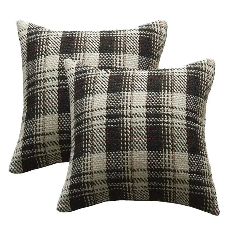Red and cream buffalo plaid cushion cover living room throw pillow