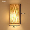 Retro bamboo wall lights – bedroom hand woven rattan sconce