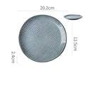 Retro dark gray speckled ceramic dinner plate – dining room platter