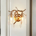 Retro gold raindrop wall mount wall lamp – bedroom crystal lighting