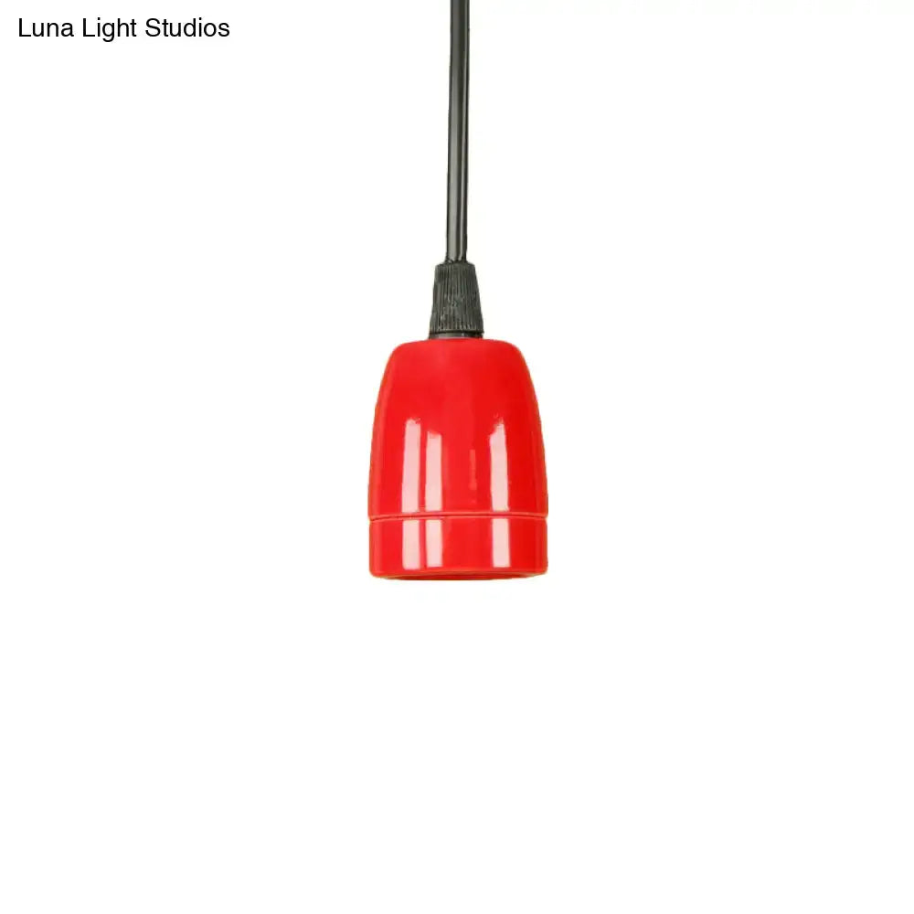 Retro style red ceramic pendant light – kitchen hanging fixture