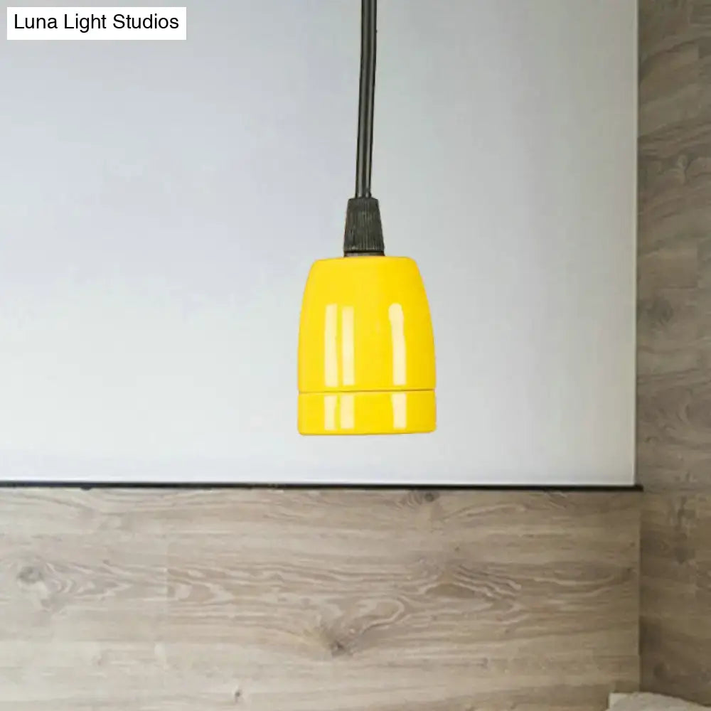 Retro style red ceramic pendant light – kitchen hanging fixture
