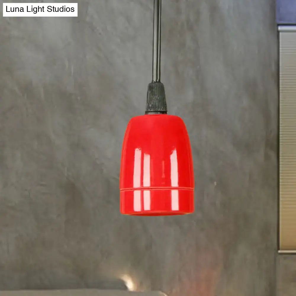 Retro style red ceramic pendant light – kitchen hanging fixture
