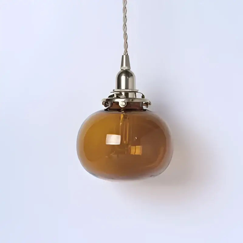 Retro teal and brass glass pendant chandelier bedroom hanging light