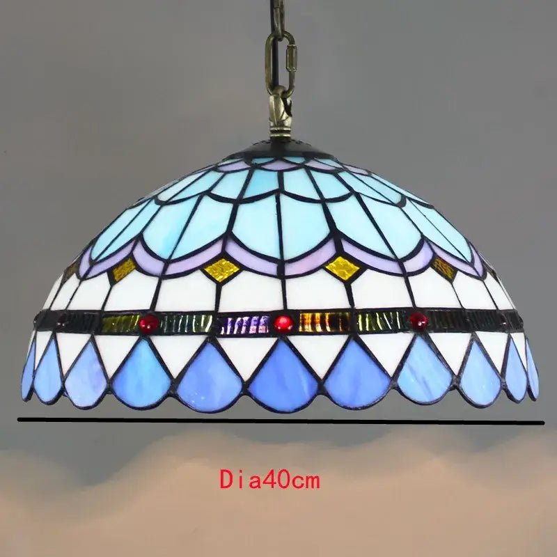 Retro tiffany style colorful glass chandelier dining room pendant