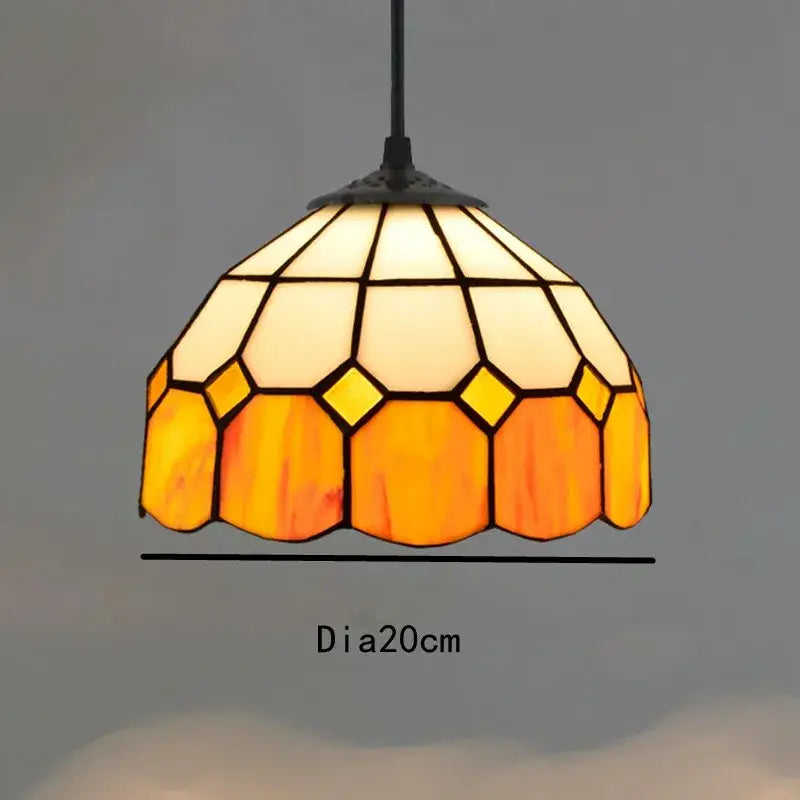 Retro tiffany style colorful glass chandelier dining room pendant