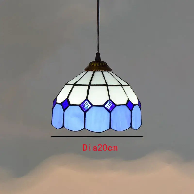 Retro tiffany style colorful glass chandelier dining room pendant