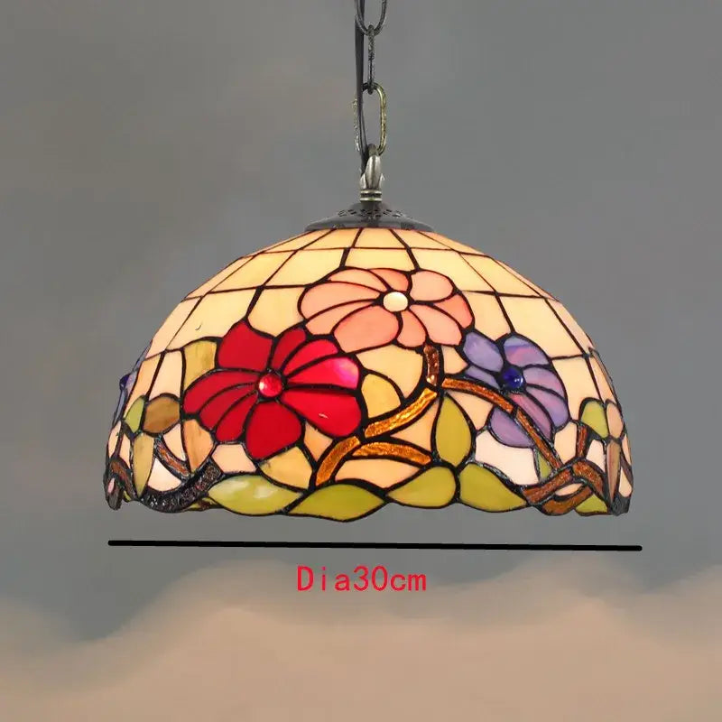 Retro tiffany style colorful glass chandelier dining room pendant