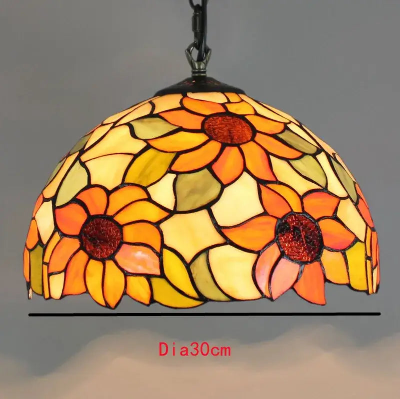 Retro tiffany style colorful glass chandelier dining room pendant