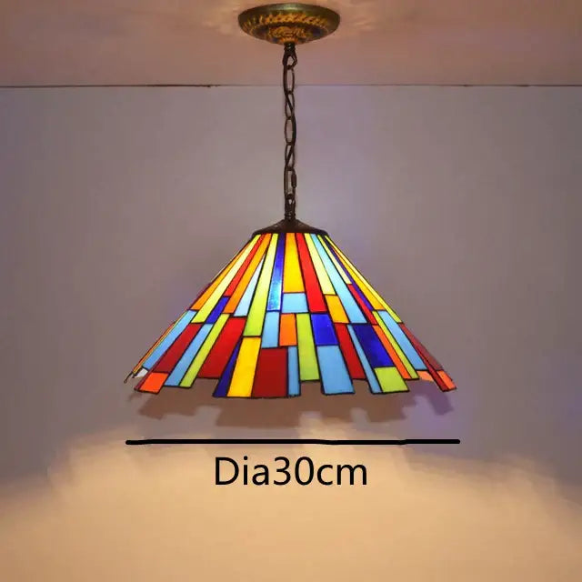 Retro tiffany style colorful glass chandelier dining room pendant
