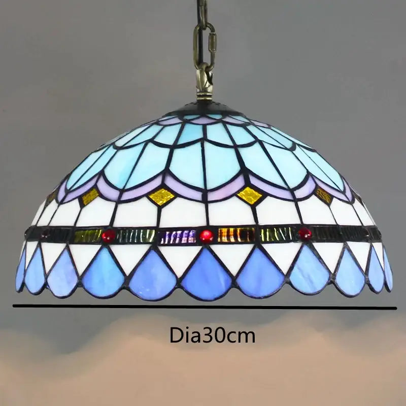 Retro tiffany style colorful glass chandelier dining room pendant