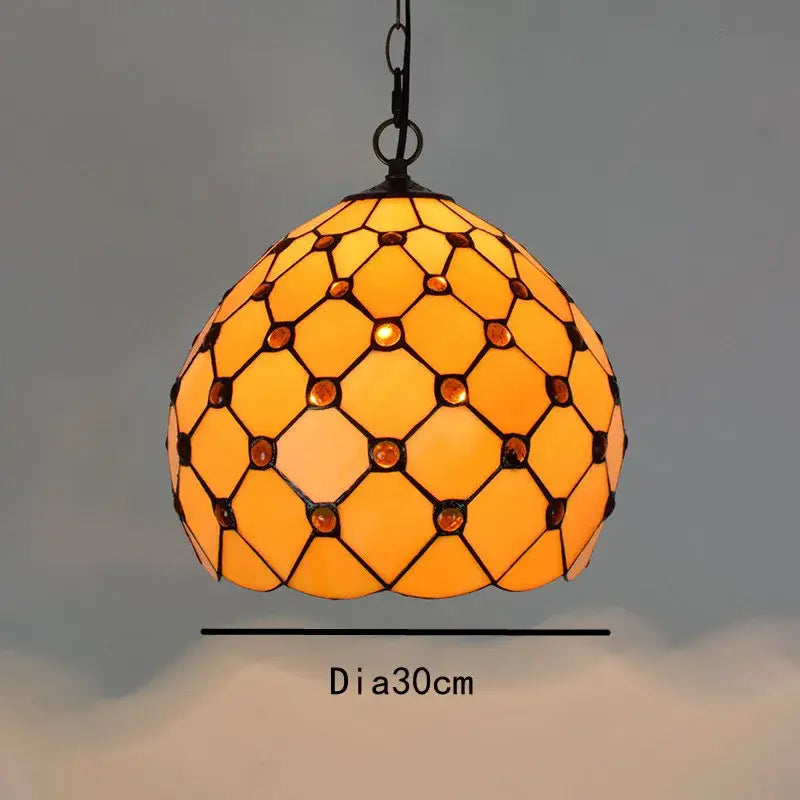 Retro tiffany style colorful glass chandelier dining room pendant