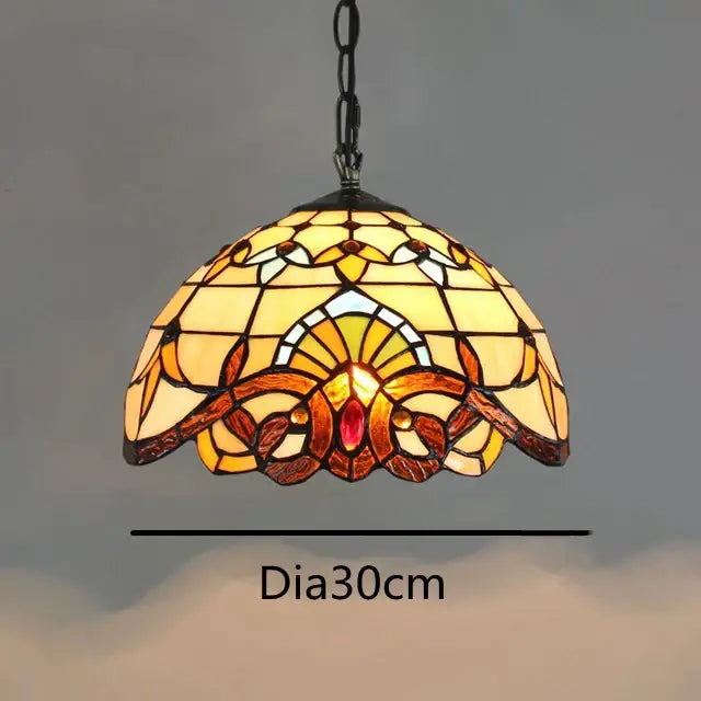 Retro tiffany style colorful glass chandelier dining room pendant