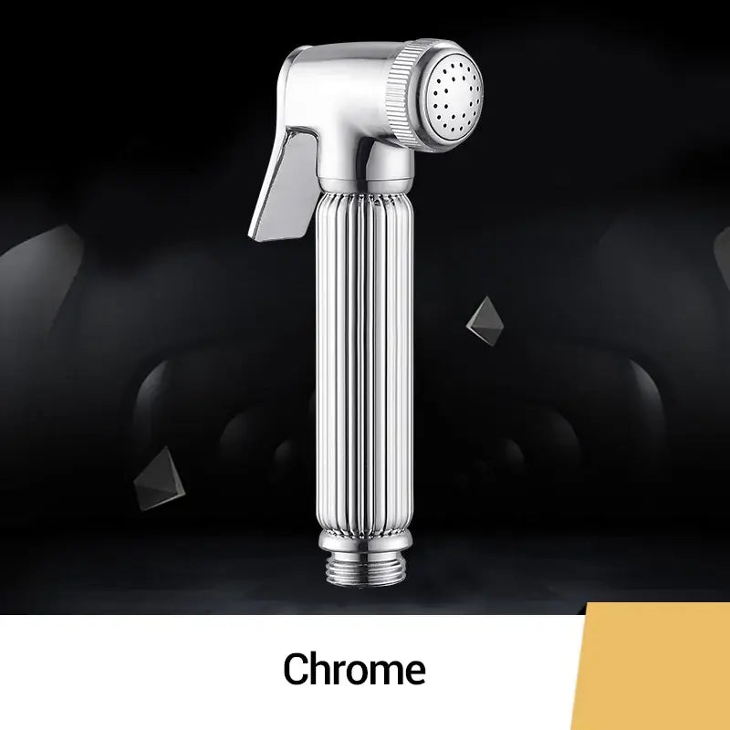 Ribbed chrome & gold brass chrome bidet faucet bathroom sprayer head