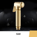 Ribbed chrome & gold brass chrome bidet faucet bathroom sprayer head