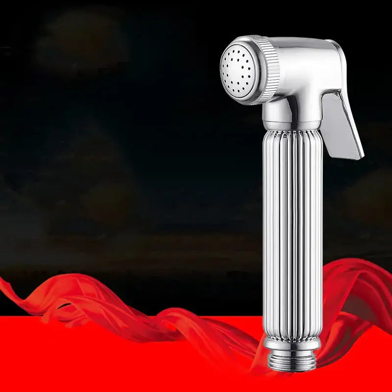 Ribbed chrome & gold brass chrome bidet faucet bathroom sprayer head
