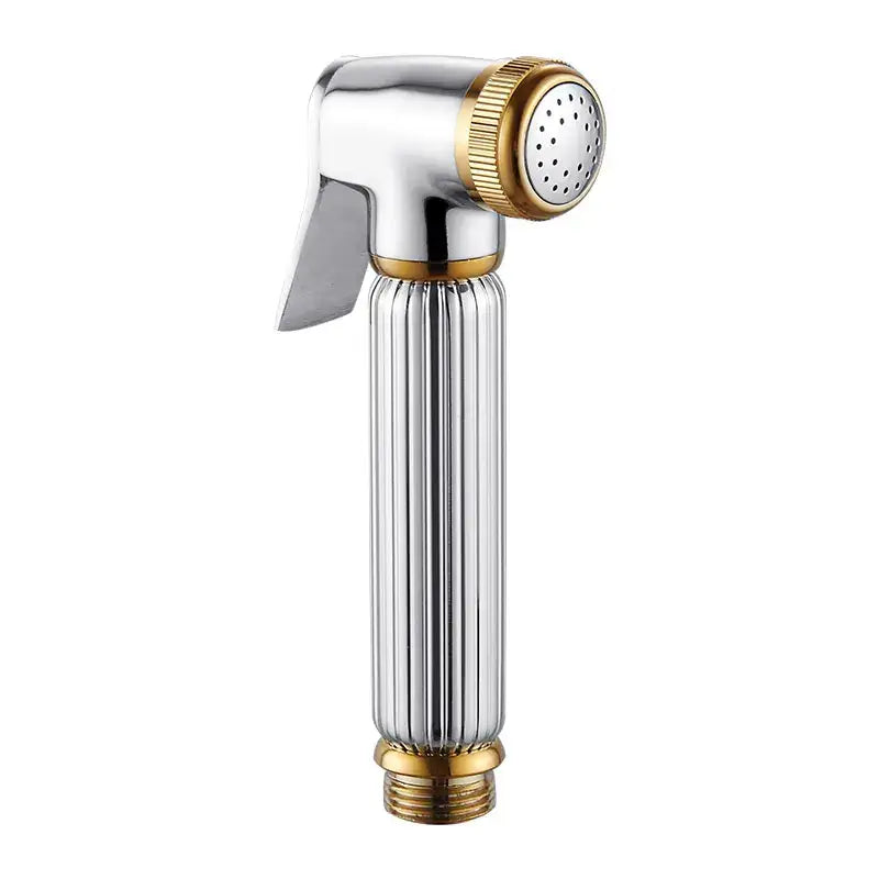 Ribbed chrome & gold brass chrome bidet faucet bathroom sprayer head