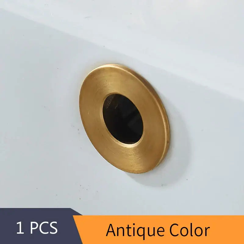 Round brass sink overflow cover set kitchen and bathroom inserts