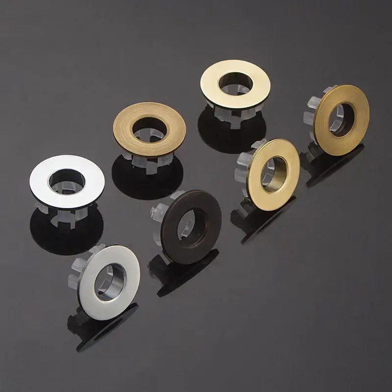 Round brass sink overflow cover set kitchen and bathroom inserts