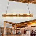 Rustic bamboo bistro island lights – kitchen wood pendant e26 e27