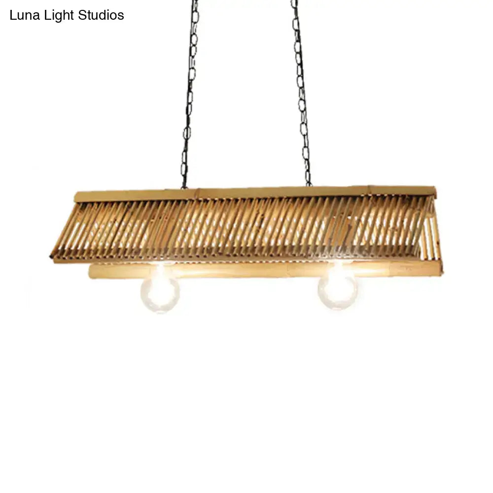 Rustic bamboo roof pendant light with e26 e27 base for restaurant