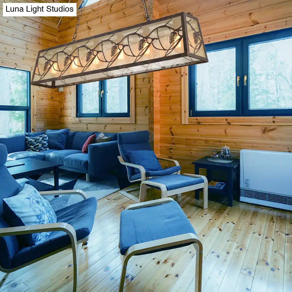 Rustic grapevine metal island light fixture kitchen pendant light