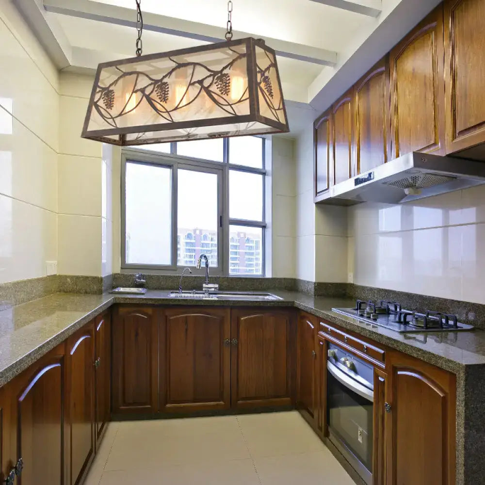 Rustic grapevine metal island light fixture kitchen pendant light