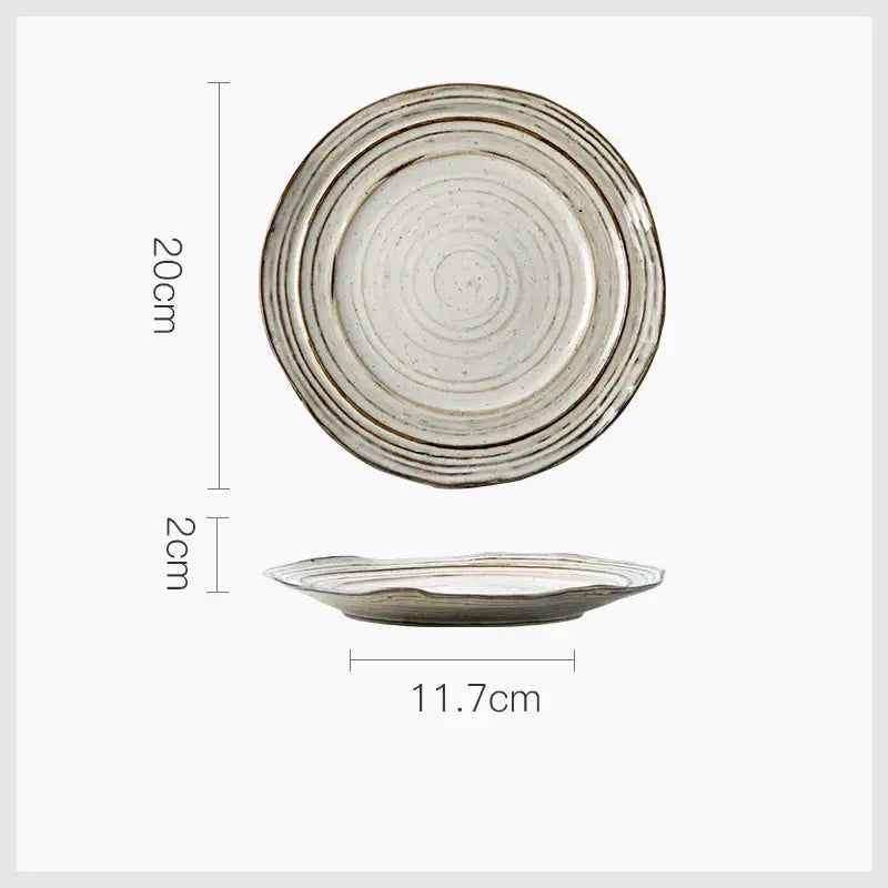 Rustic grayish white ceramic dish bowl set dining room dinnerware