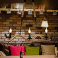 Rustic industrial black rope ceiling light dining room chandelier