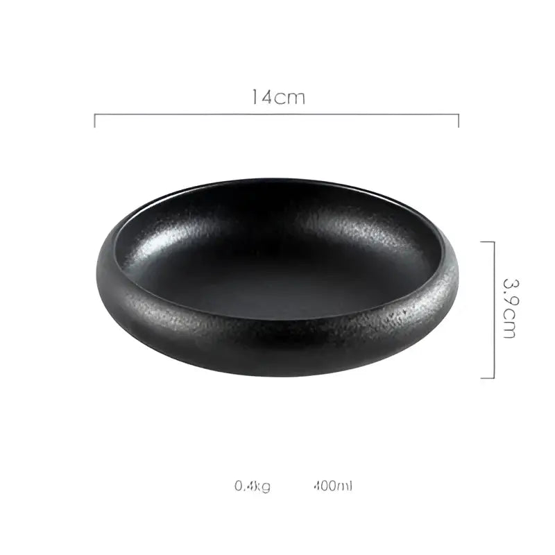 Rustic speckled white & black ceramic kimchi plate dining room dish