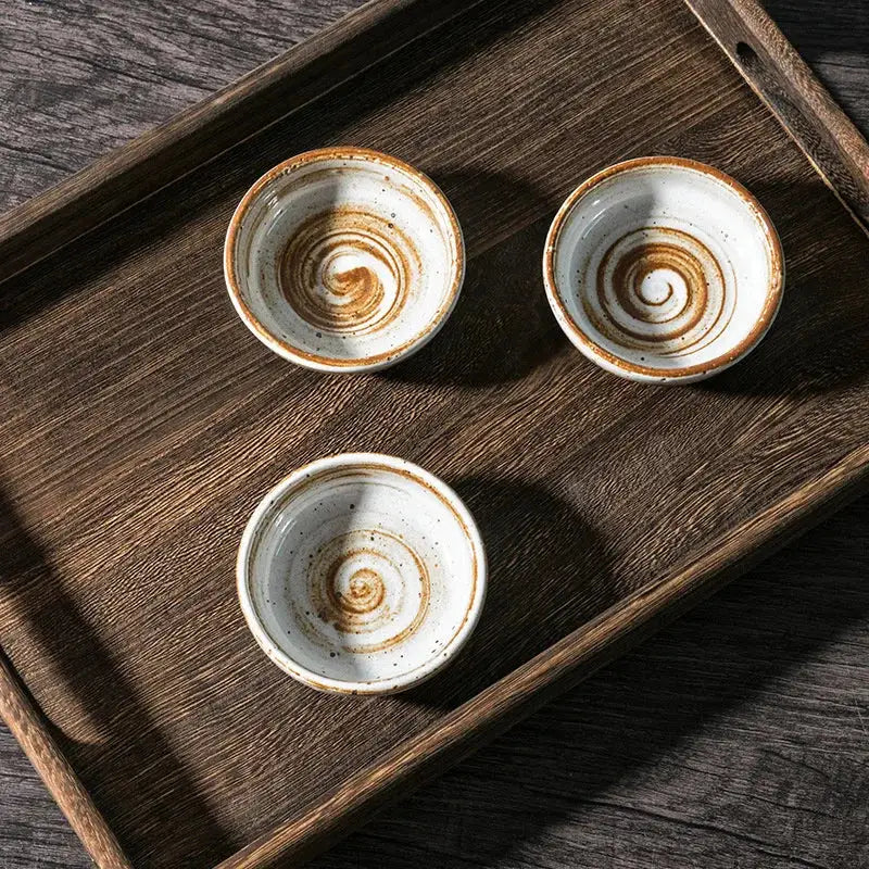 Rustic white speckled ceramic seasoning sauce dish kitchen tableware