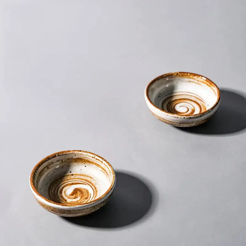 Rustic white speckled ceramic seasoning sauce dish kitchen tableware