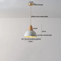 Rustic white & wood ceramic pendant light – kitchen led hanging lamp