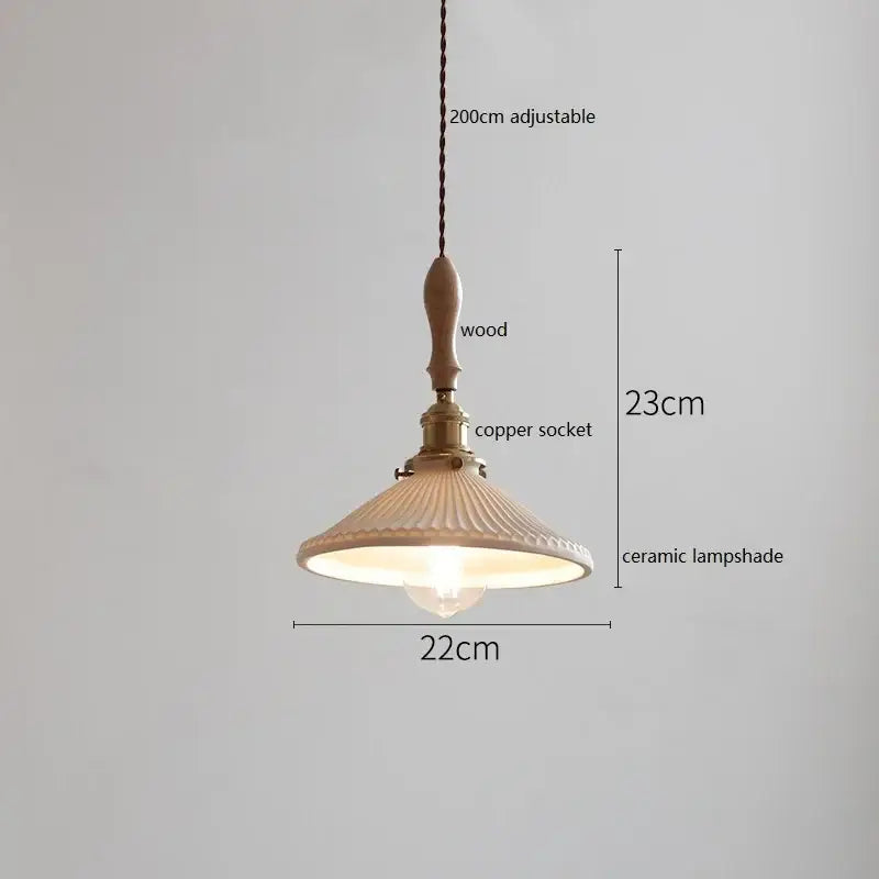 Scalloped white ceramic led pendant light for dining room