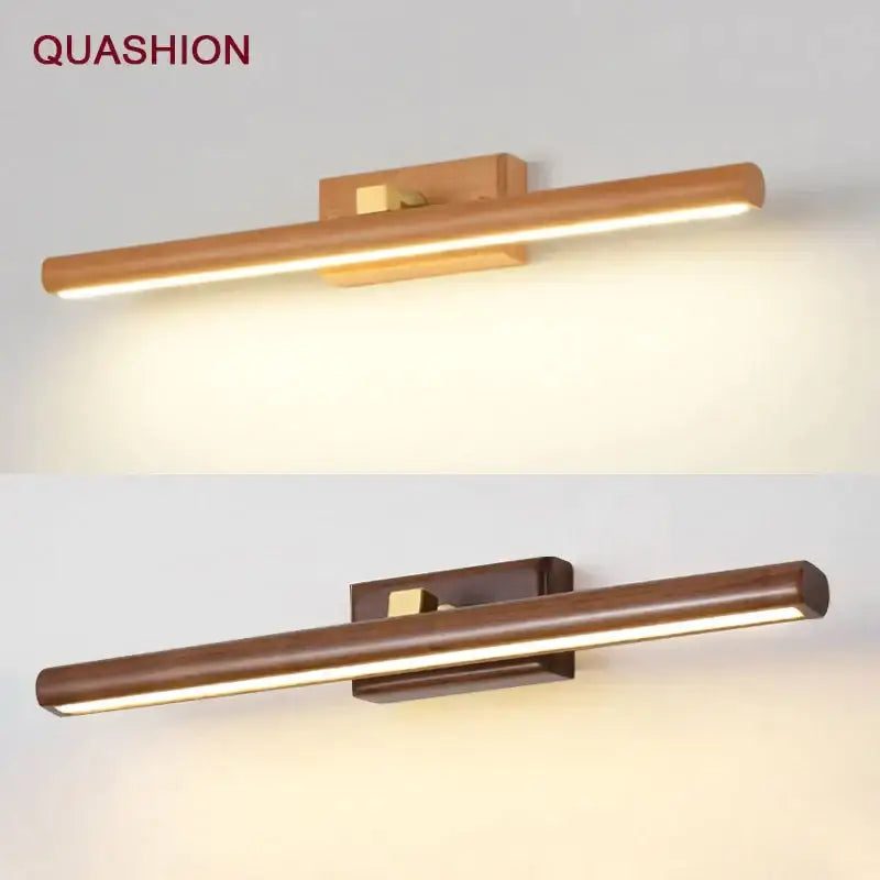 Scandinavian black walnut mirror lamp bedroom led wall sconce