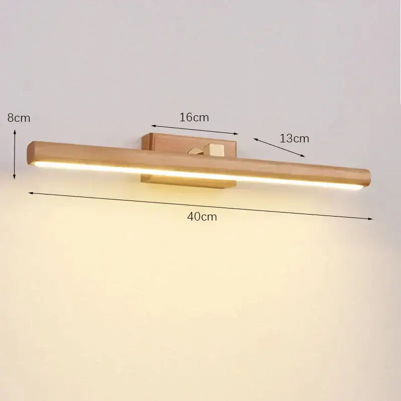 Scandinavian black walnut mirror lamp bedroom led wall sconce