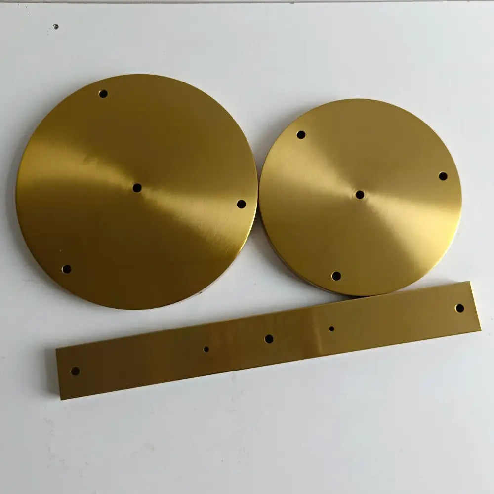Set of 6 brushed brass ceiling plate lamp bases kitchen diy kit