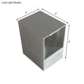 Silver rectangular metallic wall mount light with multicolor led for bedroom measuring 2 by 3 by 4 inches