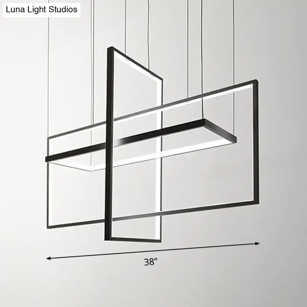 Simple style black metal led island light – kitchen dining room