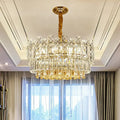 Simple style gold & amber crystal chandelier bedroom light type